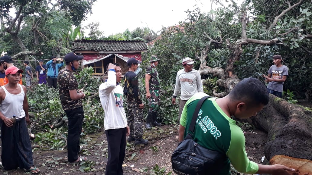 Banser Probolinggo Bantu Perbaiki Rumah Warga yang Rusak Disapu Puting Beliung